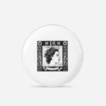 Platinum Jubilee Plate front view showing black commemorative stamp design with ER monogram and ornate floral border