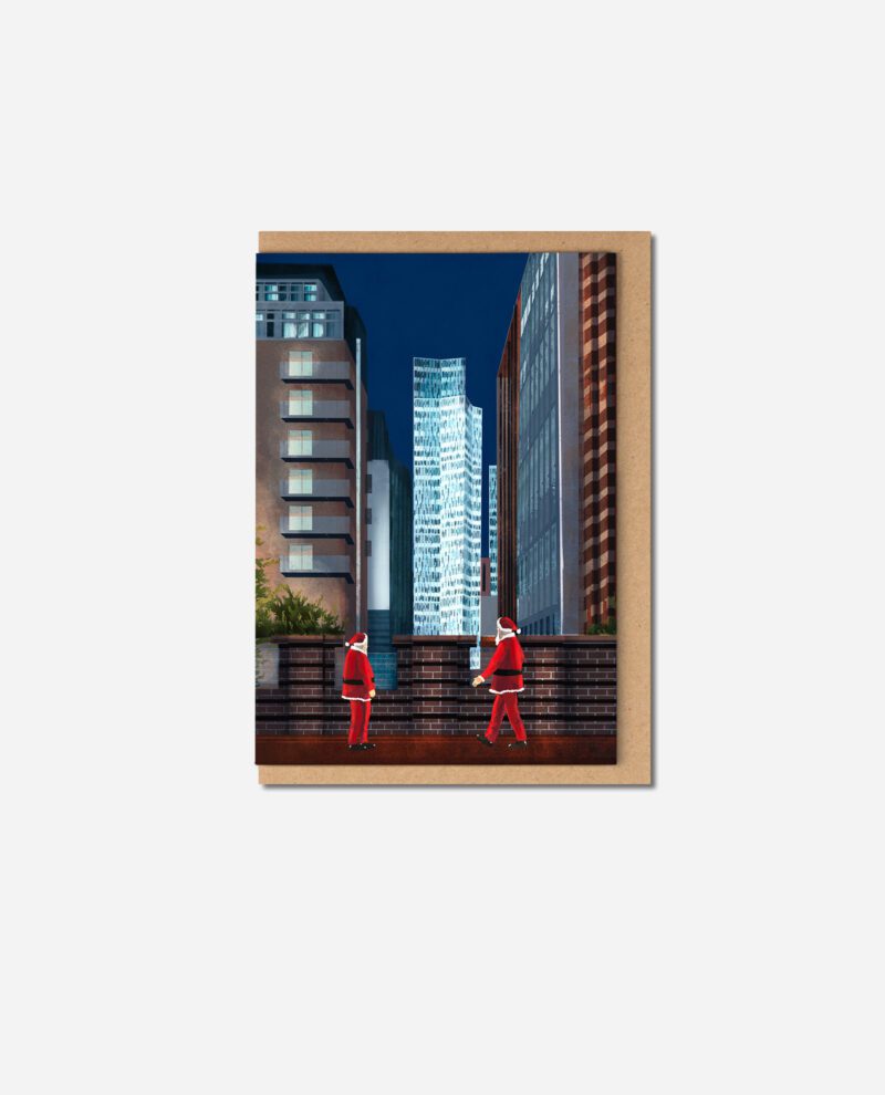 Santas in Town Christmas Card