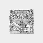 University of Manchester 200 years ceramic tile featuring detailed pen and ink illustrations of Turing, Pankhurst and Lewis with Manchester landmarks